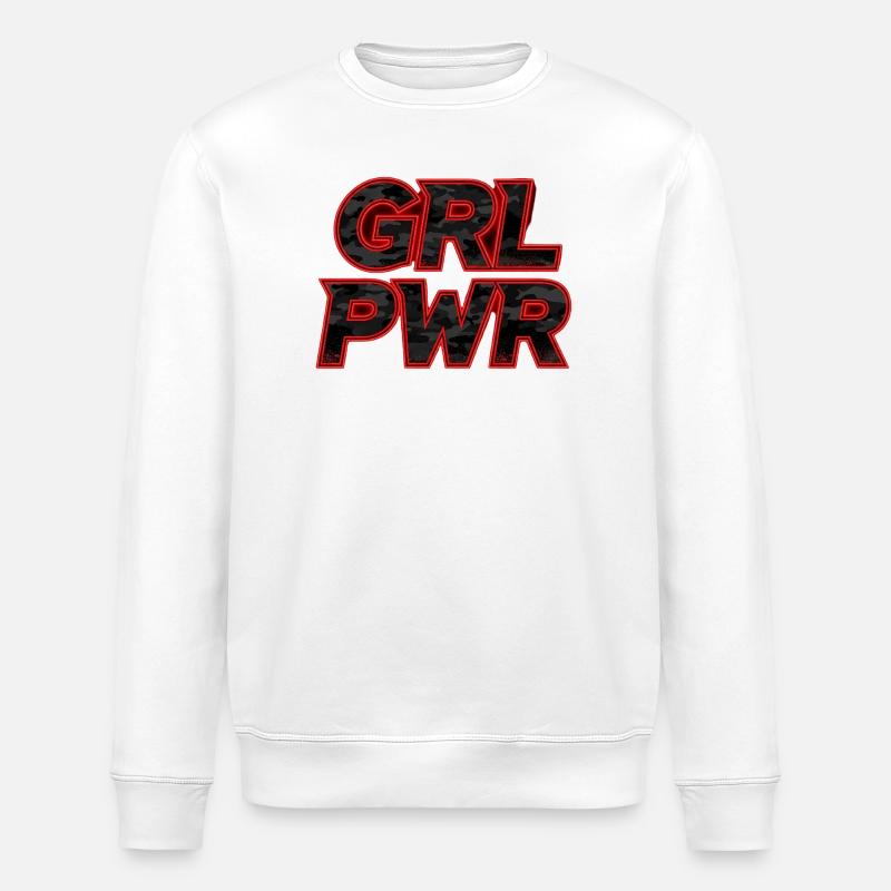 GRL PWR Girl Power Statement - Stanley/Stella Unisex Bio-Sweatshirt ROLLER - Weiß