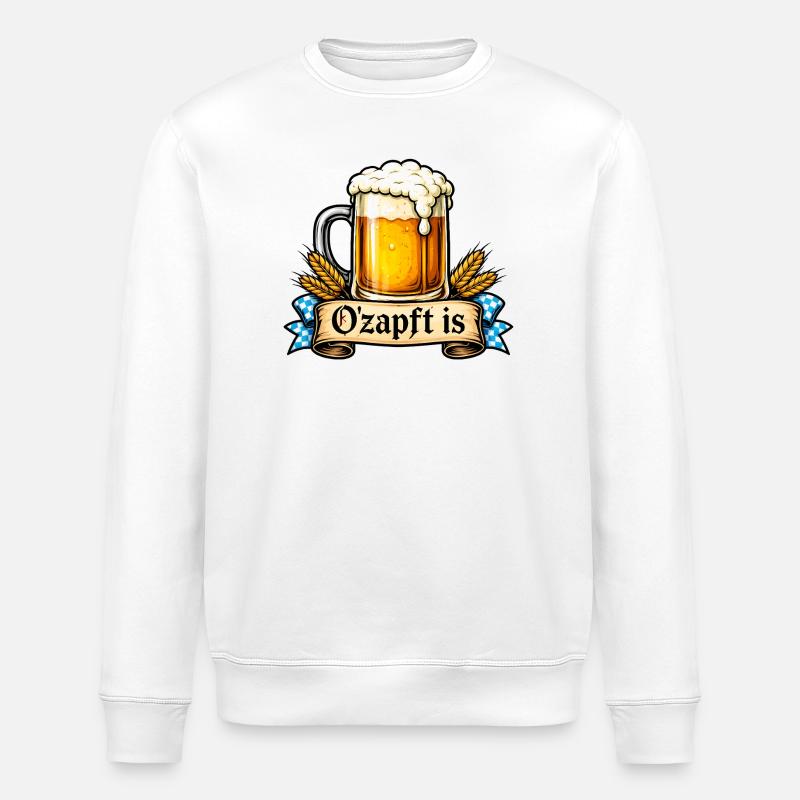 O’zapft est – proverbe bavarois - Sweat bio ROLLER Stanley/Stella Unisexe - blanc