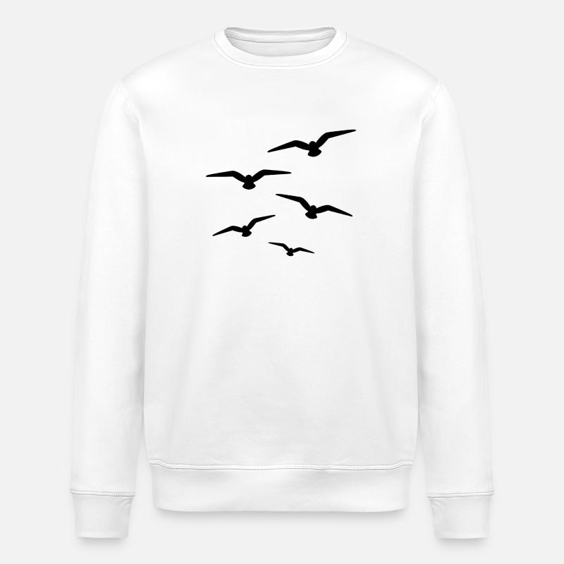 Vogelschwarm - Stanley/Stella Unisex Bio-Sweatshirt ROLLER - Weiß