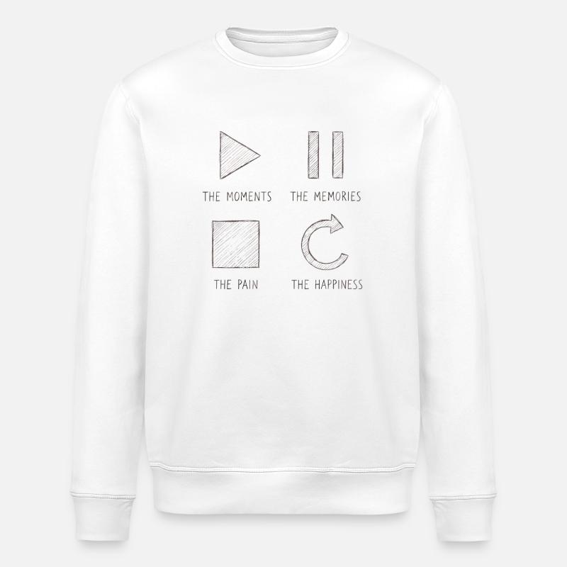 Achtsamkeit, Momente, Erinnerungen, Glück - Stanley/Stella Unisex Bio-Sweatshirt ROLLER - Weiß