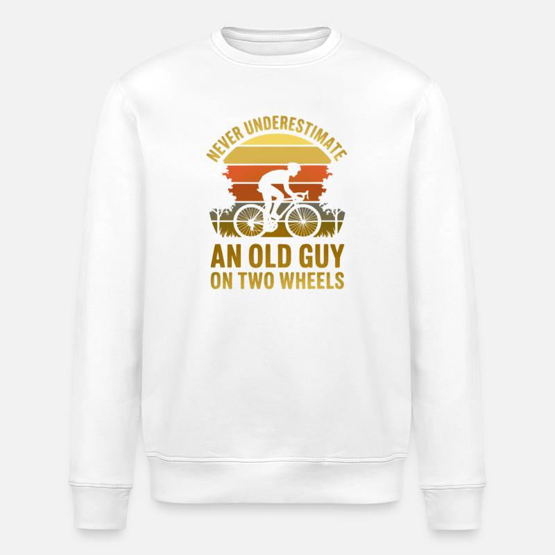 Retro Sunset Cyclist - Stanley/Stella Unisex Bio-Sweatshirt ROLLER - Weiß