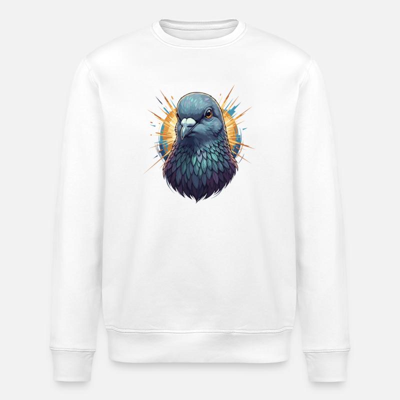 Portrait de la colombe rayonneuse - Sweat bio ROLLER Stanley/Stella Unisexe - blanc