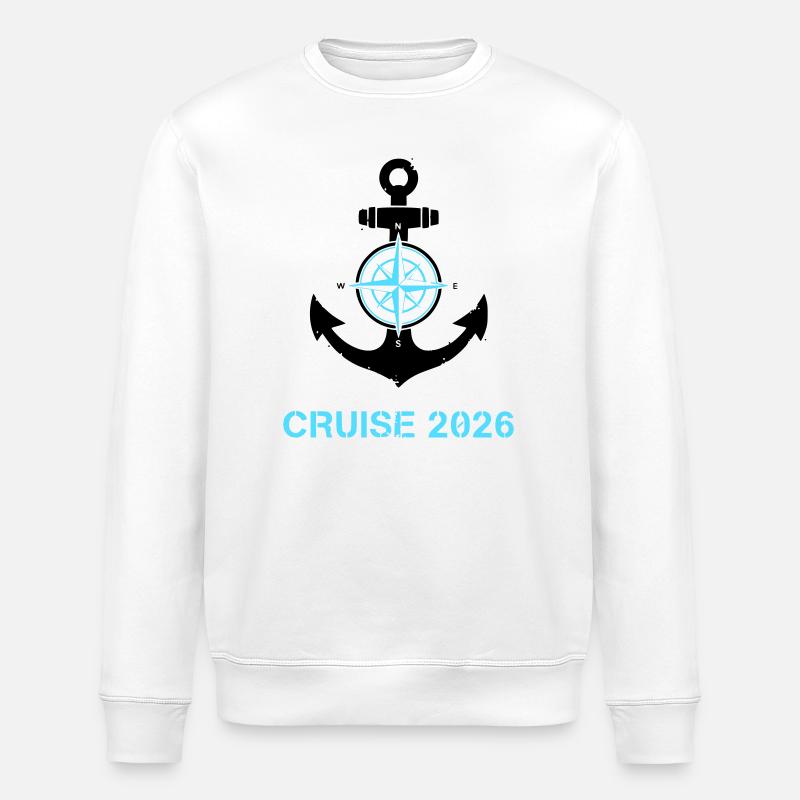 Anker Kompass Cruise 2026 Logo - Stanley/Stella Unisex Bio-Sweatshirt ROLLER - Weiß