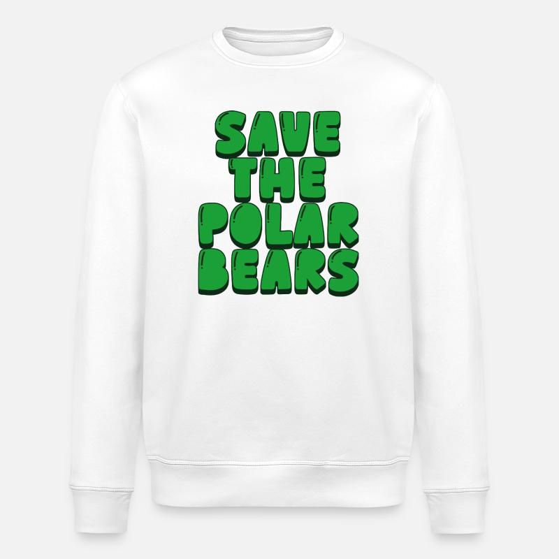 Rettet die Eisbären - Stanley/Stella Unisex Bio-Sweatshirt ROLLER - Weiß