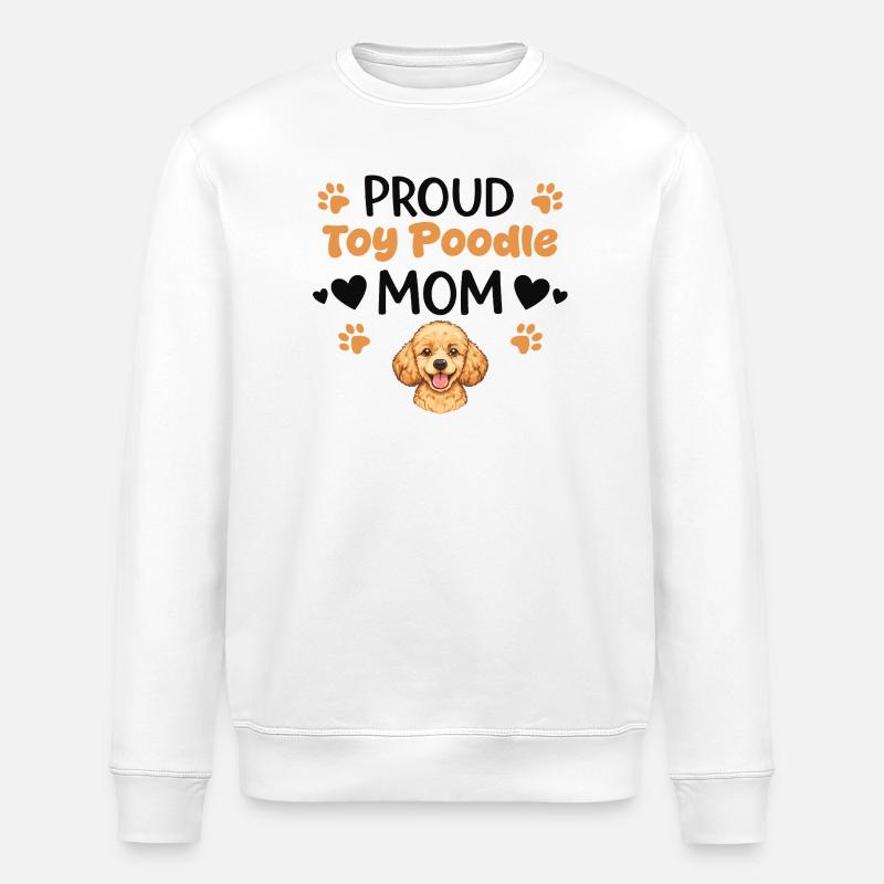 Fière Maman Caniche Jouet, Caniche Miniature - Sweat bio ROLLER Stanley/Stella Unisexe - blanc