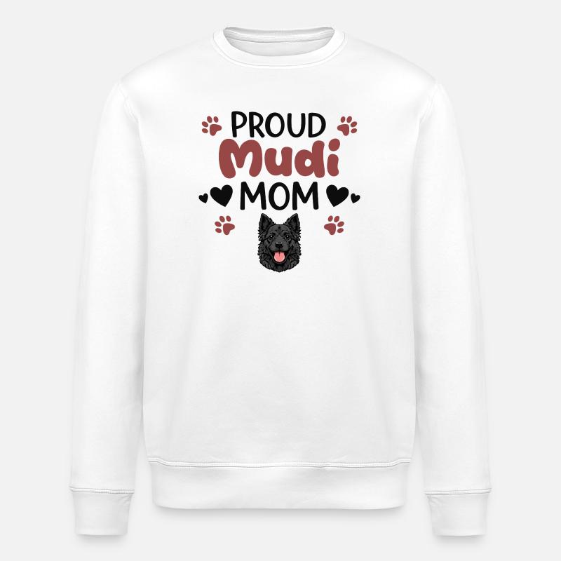 Stolze Mudi Mutter, Mudi - Stanley/Stella Unisex Bio-Sweatshirt ROLLER - Weiß