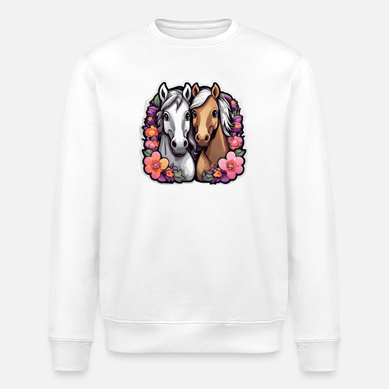 Floral Cavalry Duo - Stanley/Stella Unisex Bio-Sweatshirt ROLLER - Weiß