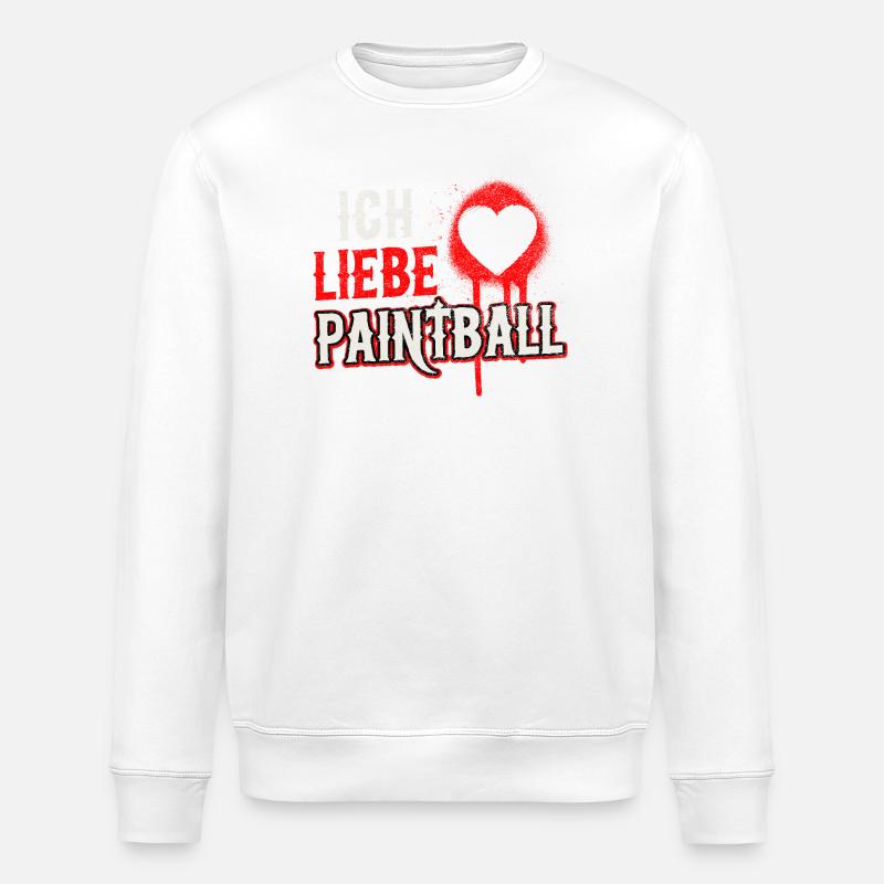 Ich liebe Paintball Herzspritzer - Stanley/Stella Unisex Bio-Sweatshirt ROLLER - Weiß