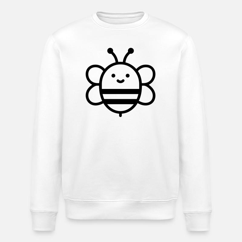Smiling Minimalist Bee - Stanley/Stella Unisex Bio-Sweatshirt ROLLER - Weiß