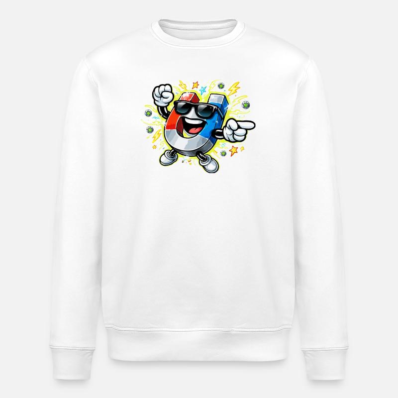 Magnetheld mit Sonnenbrille - Stanley/Stella Unisex Bio-Sweatshirt ROLLER - Weiß
