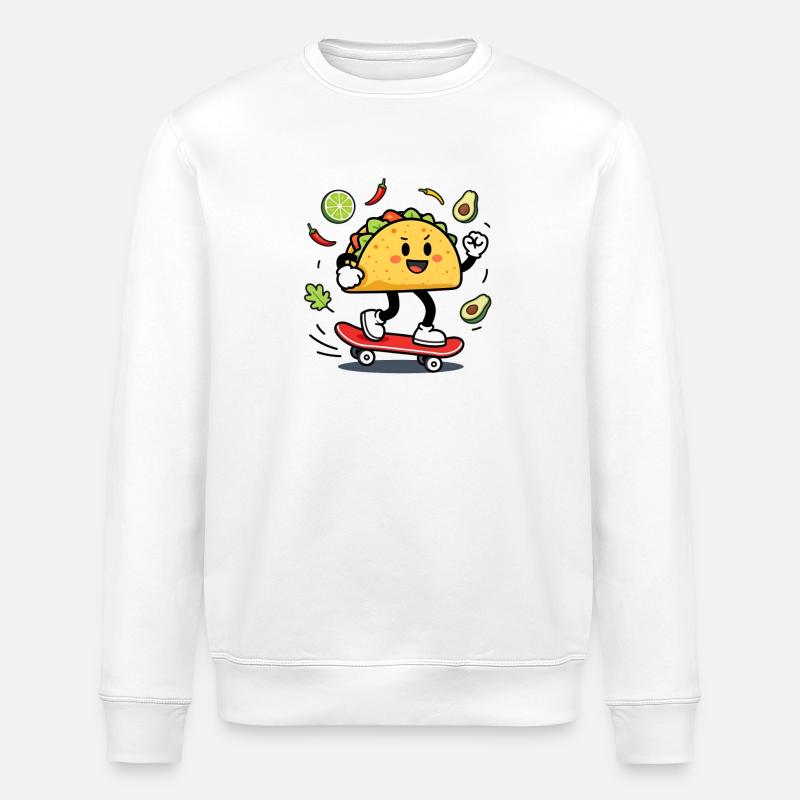 Taco Skate Pop Kawaii - Sweat bio ROLLER Stanley/Stella Unisexe - blanc