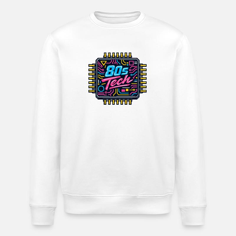 Puce Tech Neon des années 80 - Sweat bio ROLLER Stanley/Stella Unisexe - blanc
