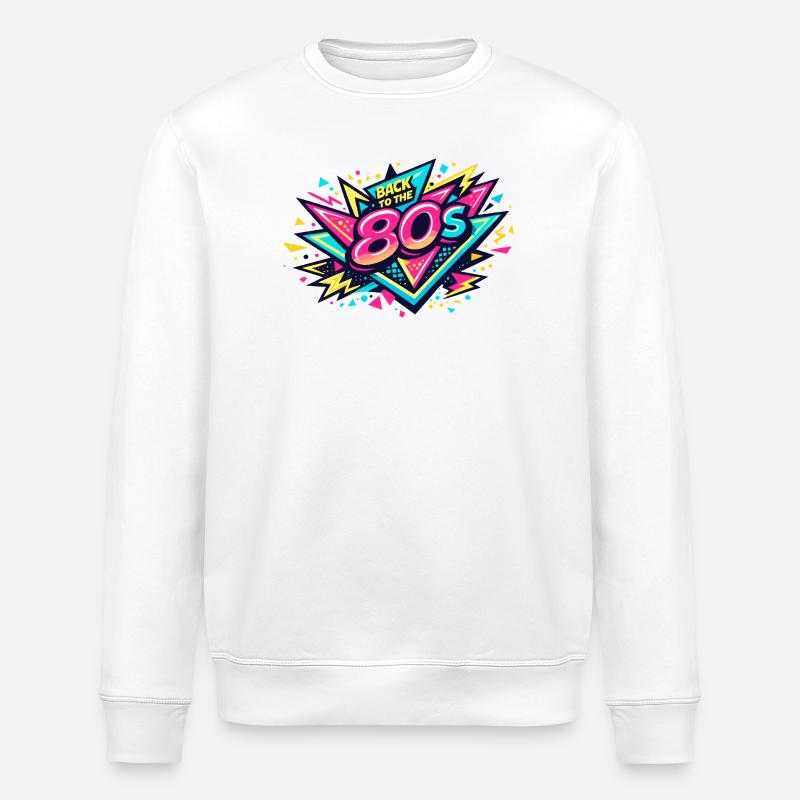 Back to the 80s Neon Burst - Stanley/Stella Unisex Bio-Sweatshirt ROLLER - Weiß