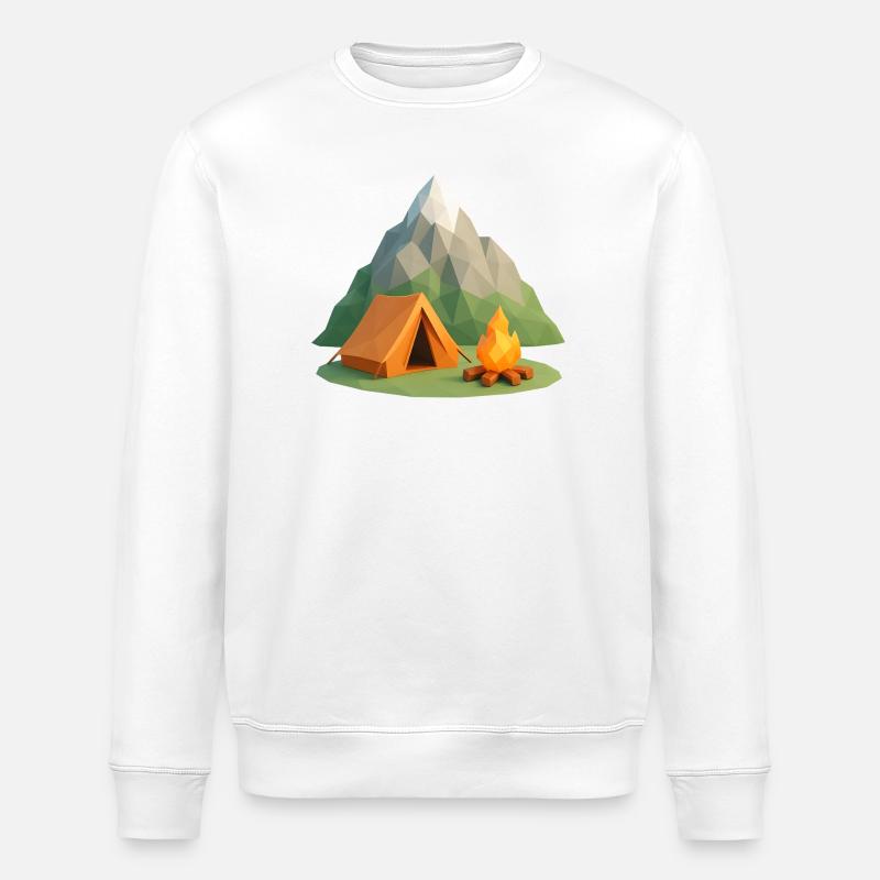 Geopolymountain Camping Szene - Stanley/Stella Unisex Bio-Sweatshirt ROLLER - Weiß