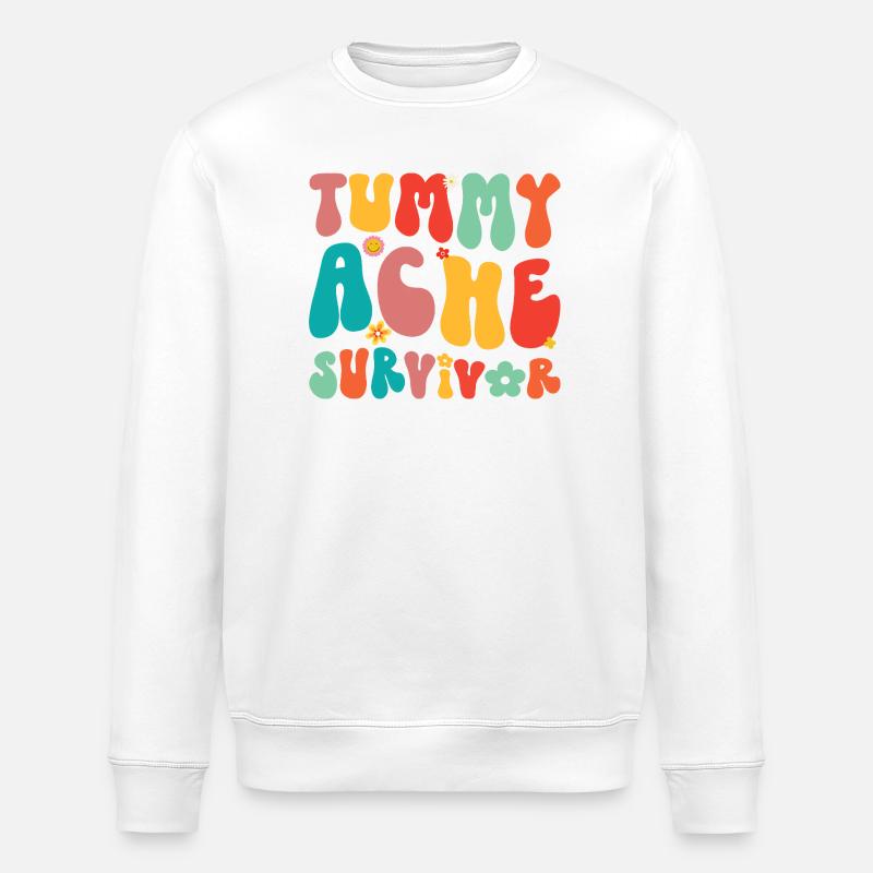 Survivant d’un mal de ventre - Sweat bio ROLLER Stanley/Stella Unisexe - blanc