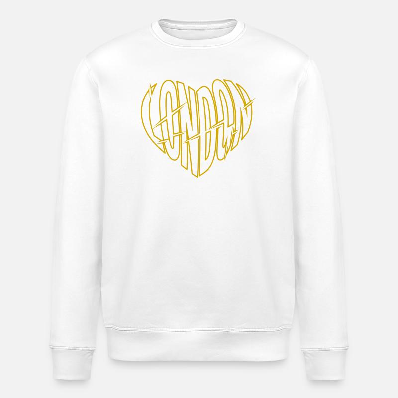 Lettrage jaune à pointes de Londres - Sweat bio ROLLER Stanley/Stella Unisexe - blanc