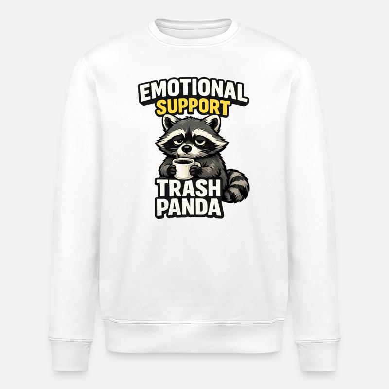 Emotionale Unterstützung Trash Panda - Stanley/Stella Unisex Bio-Sweatshirt ROLLER - Weiß