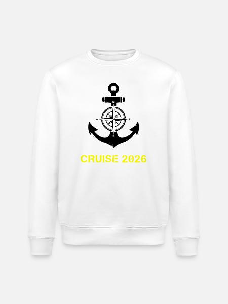 Cruise 2026 Anker Kompass - Stanley/Stella Unisex Bio-Sweatshirt ROLLER - Weiß
