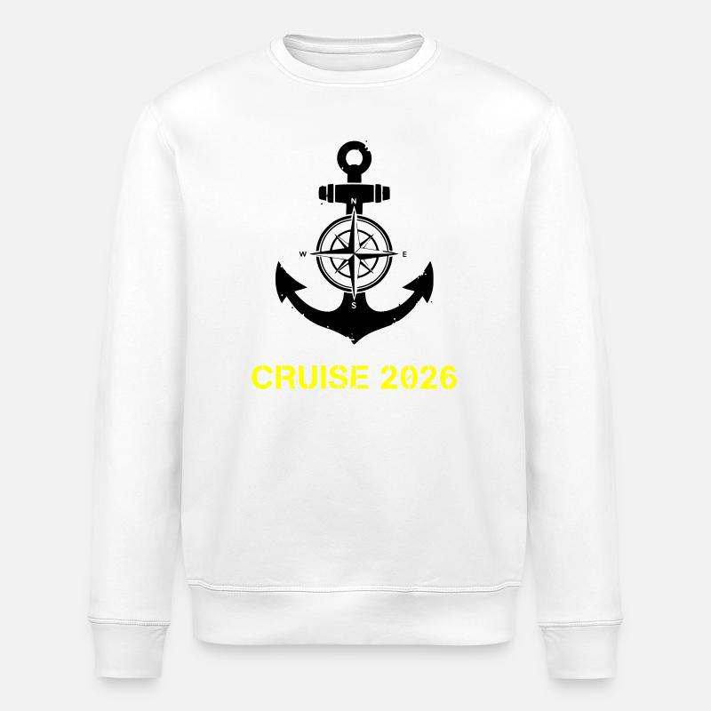 Cruise 2026 Anker Kompass - Stanley/Stella Unisex Bio-Sweatshirt ROLLER - Weiß