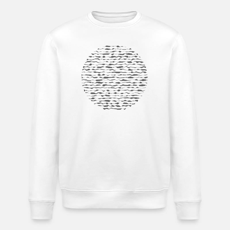 Wavy Circle Echo - Stanley/Stella ROLLER Unisex Organic Sweatshirt - white