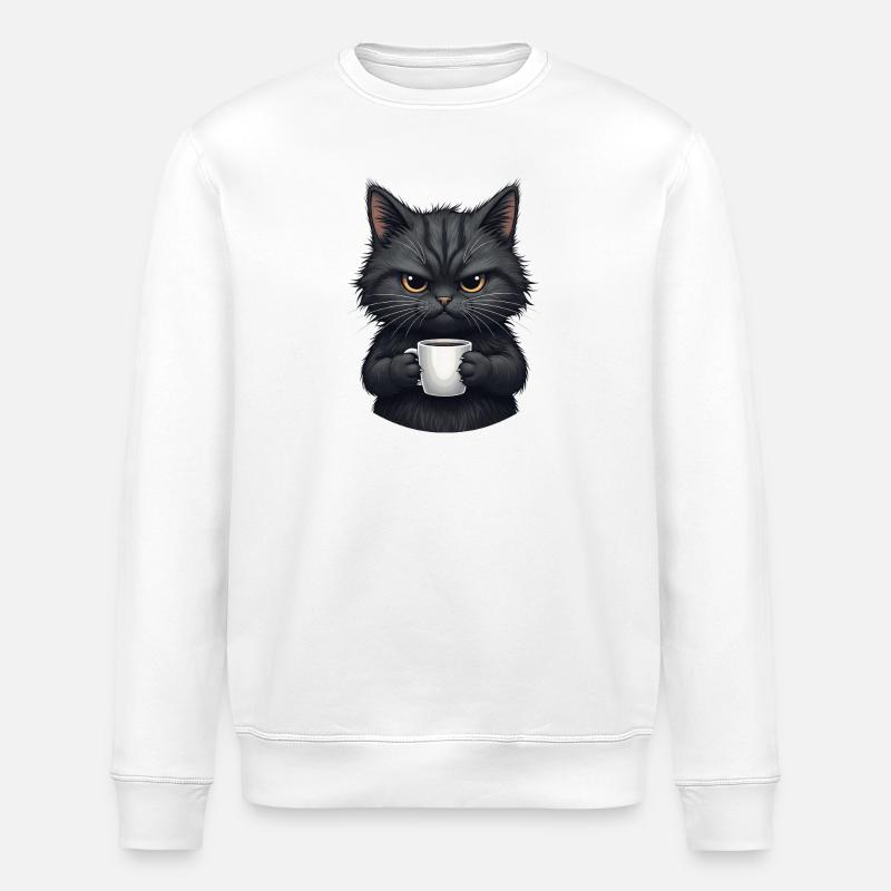 Cadeaux chat noir - Sweat bio ROLLER Stanley/Stella Unisexe - blanc