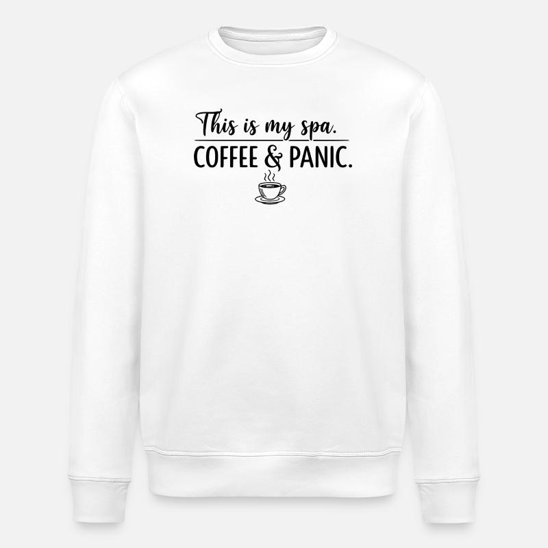 Coffee & Panic Spa - Stanley/Stella ROLLER Unisex Organic Sweatshirt - white