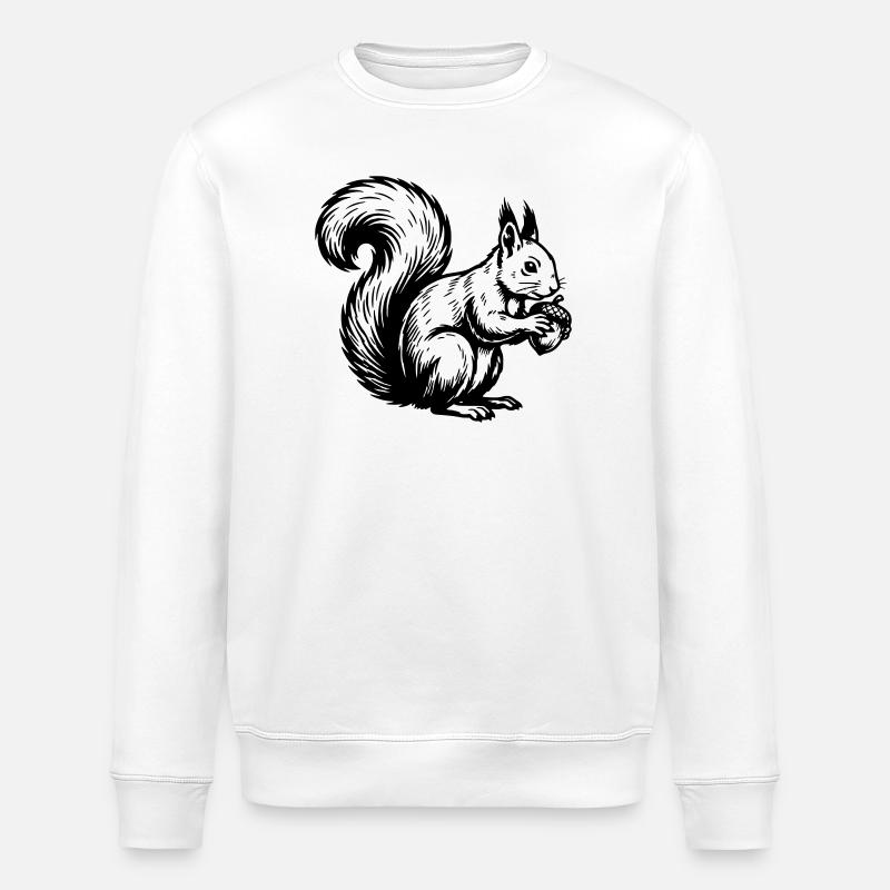 Écureuil  - Sweat bio ROLLER Stanley/Stella Unisexe - blanc