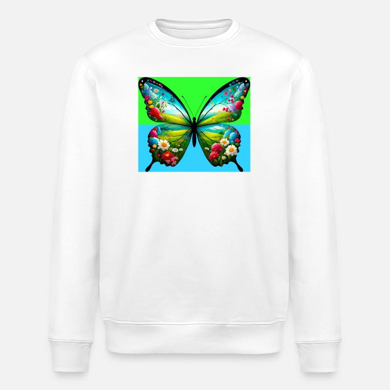 Schmetterling - Stanley/Stella Unisex Bio-Sweatshirt ROLLER - Weiß