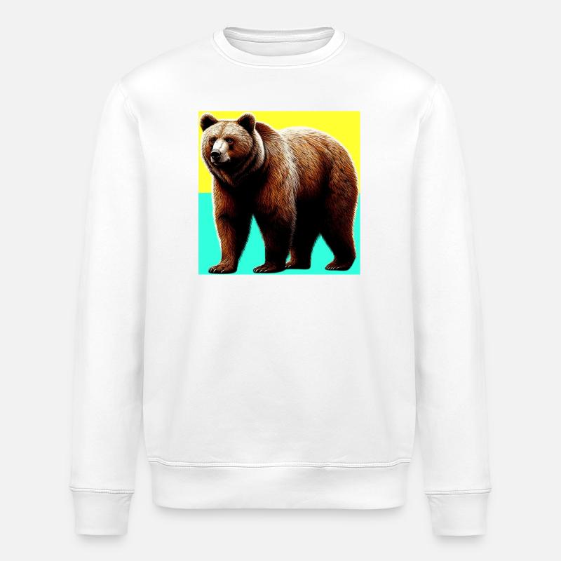 bear - Stanley/Stella ROLLER Unisex Organic Sweatshirt - white