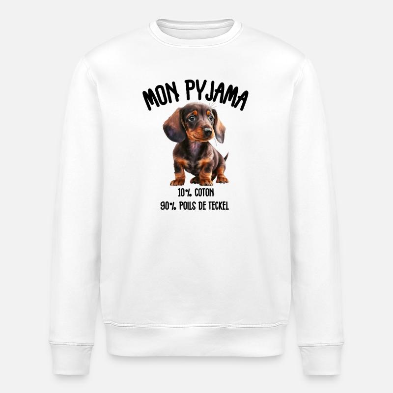 Pyjama Chien Teckel Humour - Sweat bio ROLLER Stanley/Stella Unisexe - blanc
