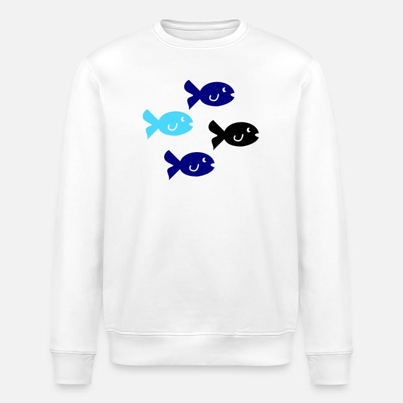 Fische Silhouette - Stanley/Stella Unisex Bio-Sweatshirt ROLLER - Weiß