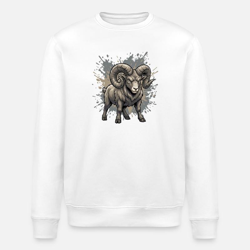 Aries Power Grayscale - Stanley/Stella ROLLER Unisex Organic Sweatshirt - white