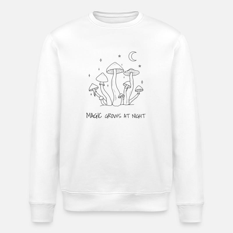 Magie wächst nachts Pilzdesign - Stanley/Stella Unisex Bio-Sweatshirt ROLLER - Weiß