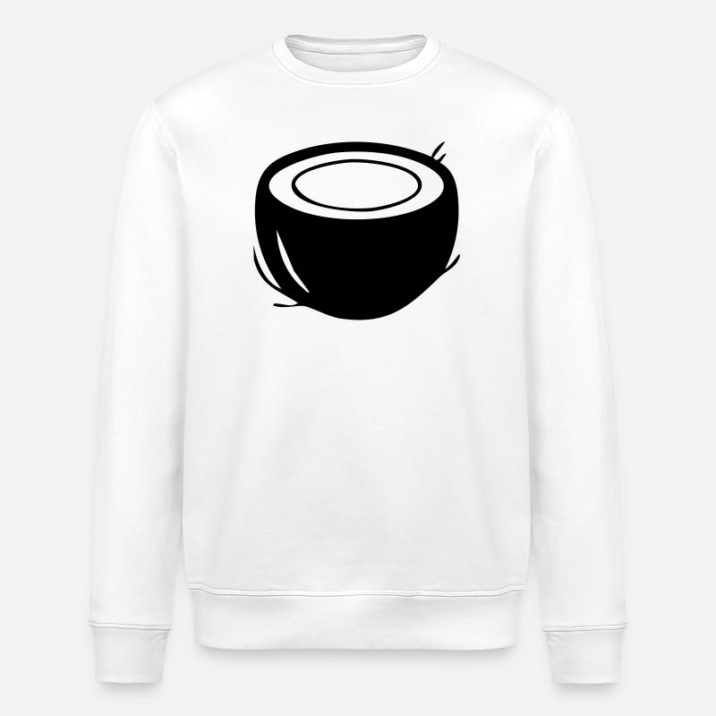 Kokosnuss-Silhouette – Tropical Paradise Design - Stanley/Stella Unisex Bio-Sweatshirt ROLLER - Weiß