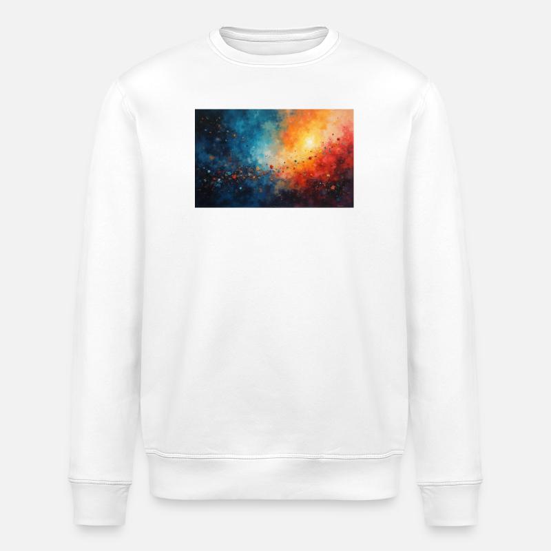 Cosmic Dawn Abstract Splash - Stanley/Stella ROLLER Unisex Organic Sweatshirt - white