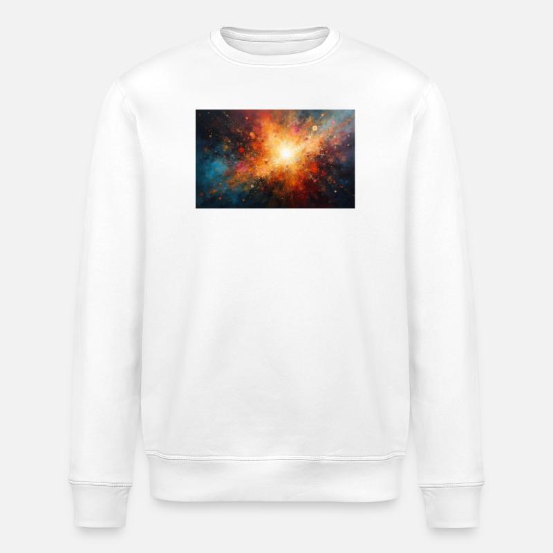 Kosmische Burst-Nebel-Explosion - Stanley/Stella Unisex Bio-Sweatshirt ROLLER - Weiß