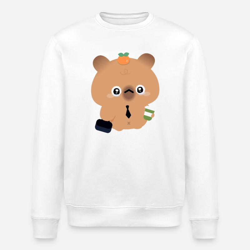 Capybara au café - Sweat bio ROLLER Stanley/Stella Unisexe - blanc