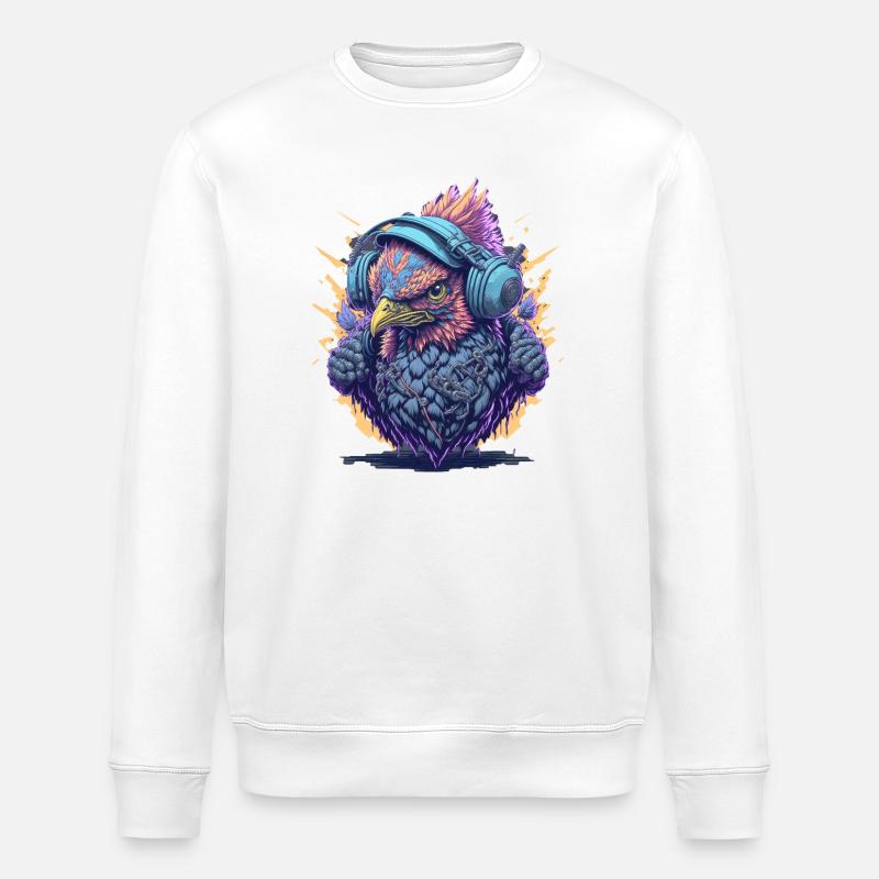 DJ avec un casque - Sweat bio ROLLER Stanley/Stella Unisexe - blanc