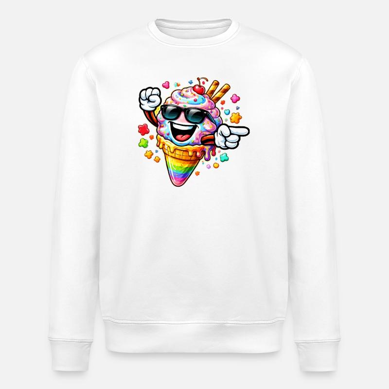 Eis mit Sonnenbrille - Stanley/Stella Unisex Bio-Sweatshirt ROLLER - Weiß