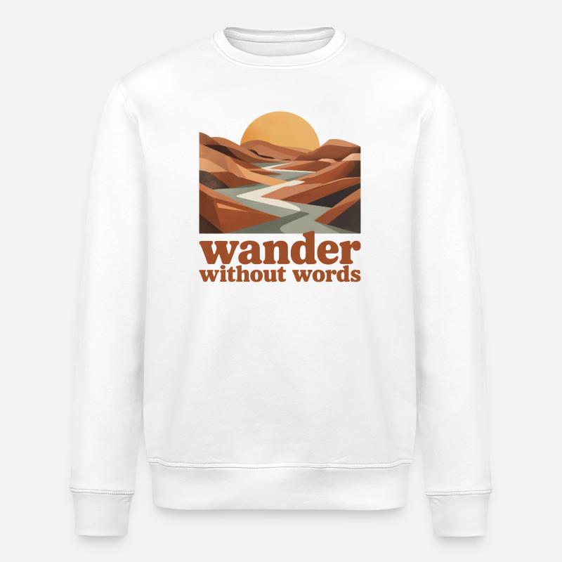 Wandern ohne Worte | Introvertiert Reisen - Stanley/Stella Unisex Bio-Sweatshirt ROLLER - Weiß