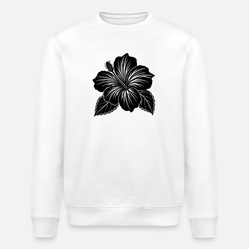 Fleur d’hibiscus - Sweat bio ROLLER Stanley/Stella Unisexe - blanc