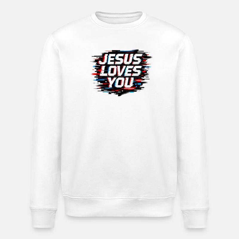 Jésus t’aime - Sweat bio ROLLER Stanley/Stella Unisexe - blanc
