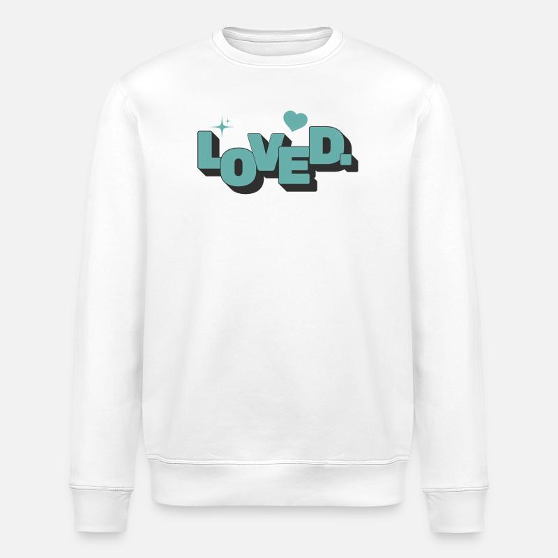 Loved 1 John 4:16 Christian Faith - Stanley/Stella ROLLER Unisex Organic Sweatshirt - white