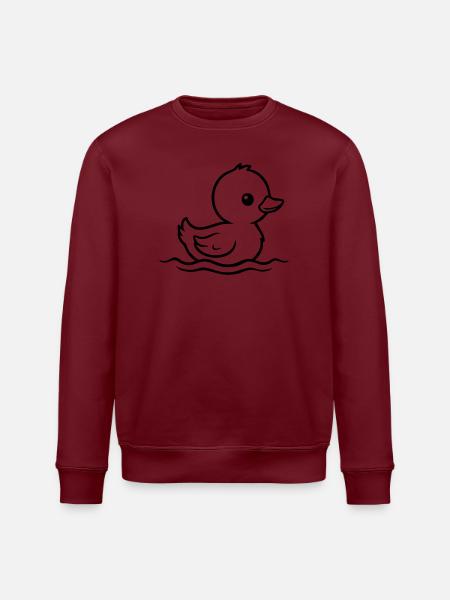 Baby Duck Swimming – Black & White - Stanley/Stella ROLLER Unisex Organic Sweatshirt - white