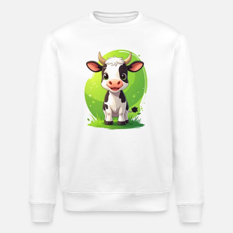 vache mignonne - Sweat bio ROLLER Stanley/Stella Unisexe - blanc