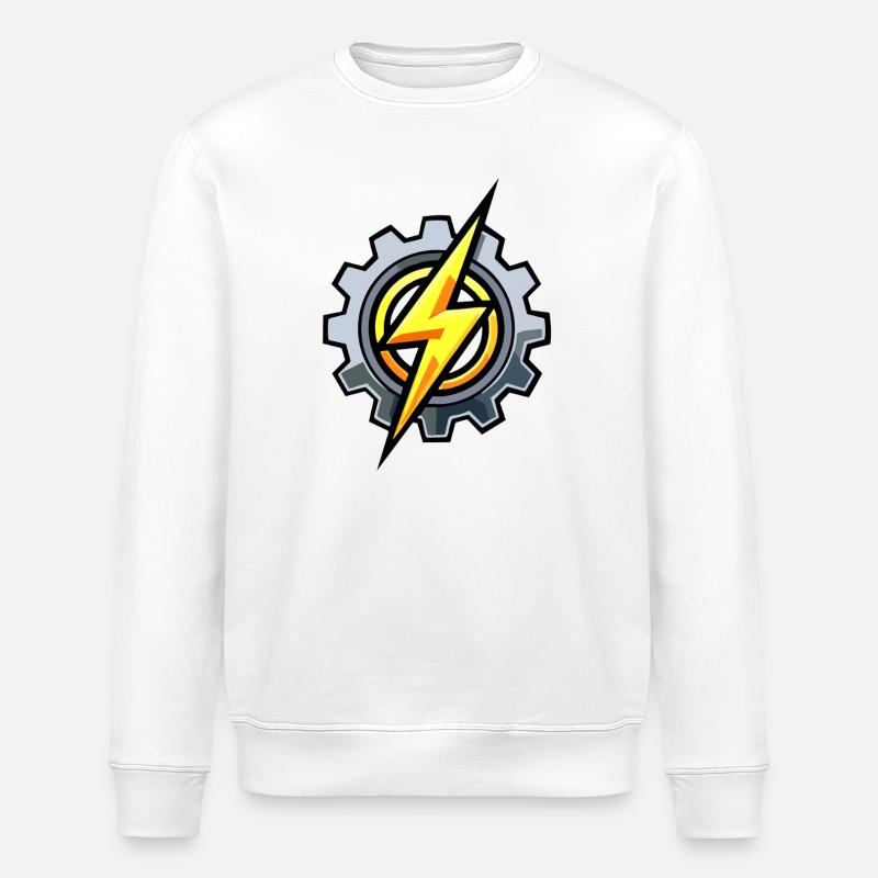 Zahnrad Blitz – Elektrotechnik & Mechanik - Stanley/Stella Unisex Bio-Sweatshirt ROLLER - Weiß