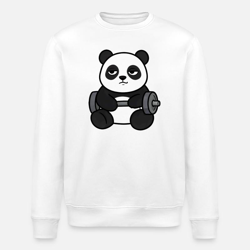 Panda Powerlifting - Stanley/Stella Unisex Bio-Sweatshirt ROLLER - Weiß
