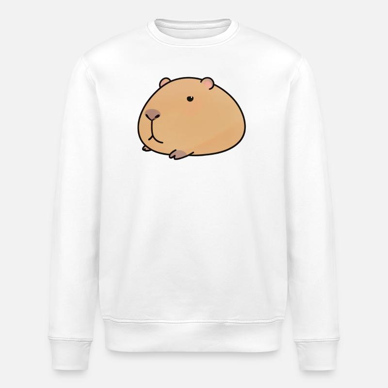 Entspannte Capybara-Cozy Vibe - Stanley/Stella Unisex Bio-Sweatshirt ROLLER - Weiß
