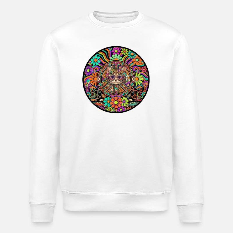 Chat, Paix, Amour, Liberté, chaton - Sweat bio ROLLER Stanley/Stella Unisexe - blanc