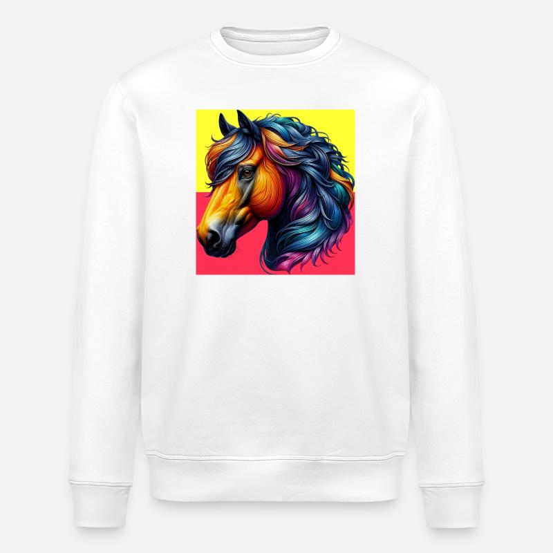 Pferd - Stanley/Stella Unisex Bio-Sweatshirt ROLLER - Weiß